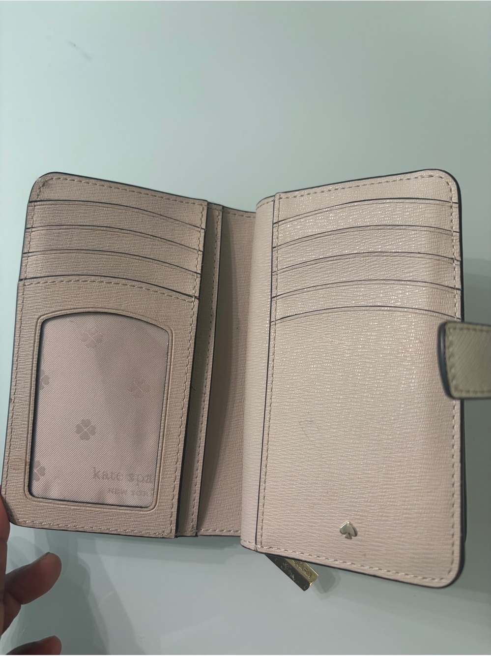 kate spade Two-Tone Cream & Brown Saffiano Zip Wallet - Picture 3 of 7